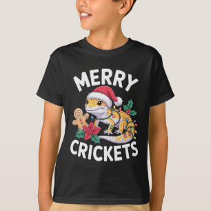 Camiseta Críquete feliz! Leopard Gecko Pun de Natal