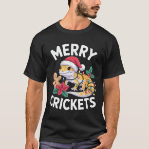 Camiseta Críquete feliz! Leopard Gecko Pun de Natal
