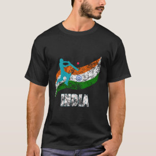 Camiseta Críquete Indiano de Bandeira da Índia