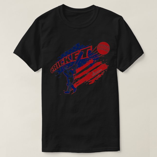 Camiseta Críquete nos EUA Premium  (Frente do Design)