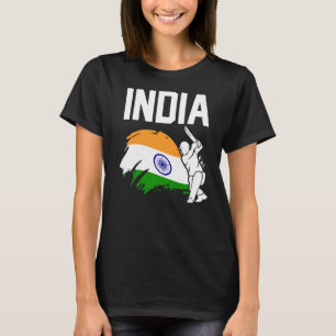 Camiseta Críquete Patriótico Jogadores Indianos Bandeira Da