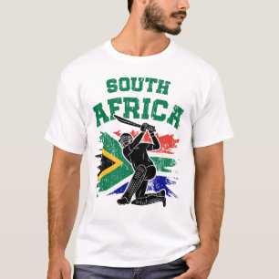 Camiseta Críquete sul-africano, fã de bandeira da África do