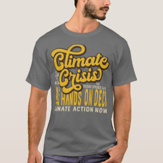 Camiseta Crise climática - Todos os Mãos no Deck Retro Lara