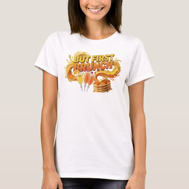 Camiseta Crisp Laranja MAS PRIMEIRO BRUNCH Stateme (Frente)