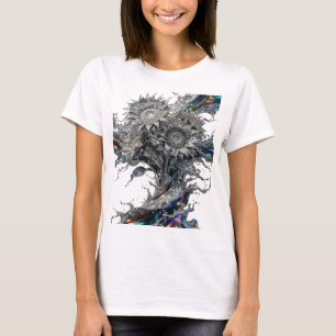 Camiseta Crisp Silver com Estilo de ARTE ABSTRATA
