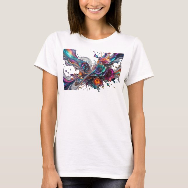 Camiseta Crisp Silver com Estilo de ARTE ABSTRATA (Frente)
