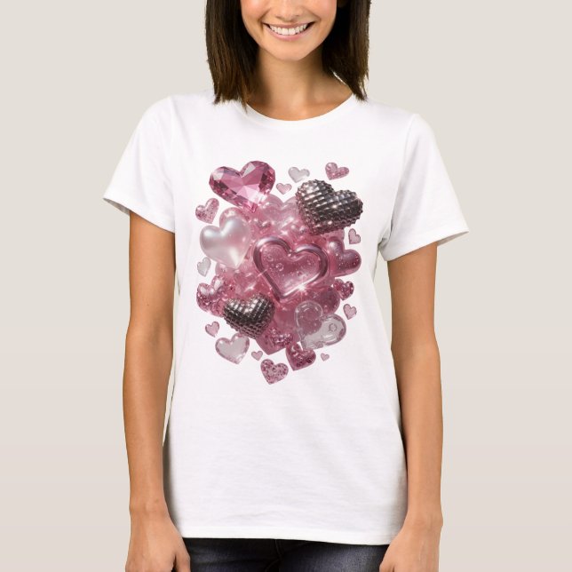 Camiseta Crisp Silver HEARTS AND DIAMONDS Slogan (Frente)