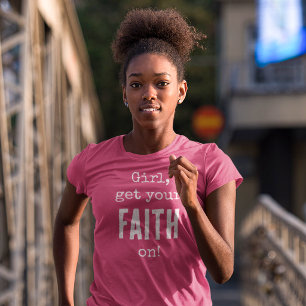 Camiseta Cristã Código QR Tenha Fé Menina
