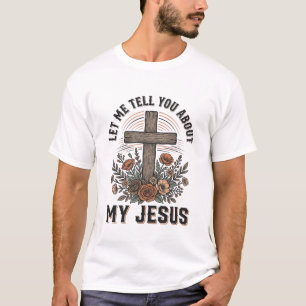 Camiseta Cristã Cruz Floral Vintage Meu Jesus (2)
