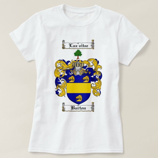 CAMISETA CRISTA DA FAMÍLIA DE BURTON - BRASÃO DE BURTON (Frente do Design)