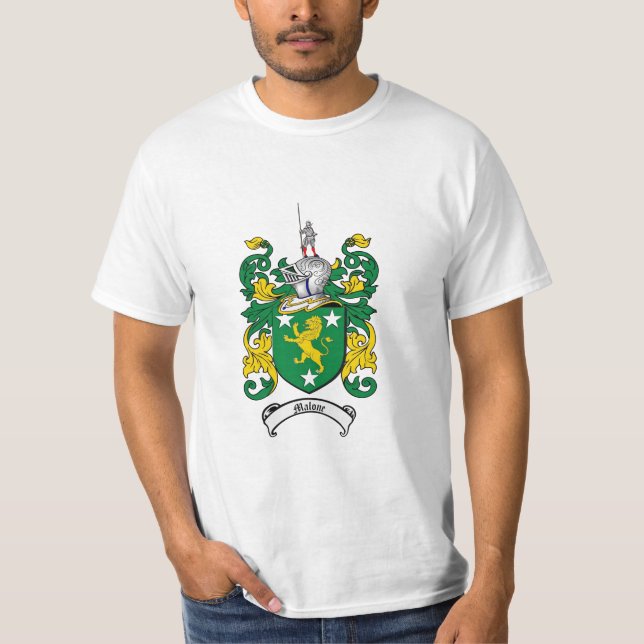 Camiseta Crista da família de Malone - brasão de Malone (Frente)