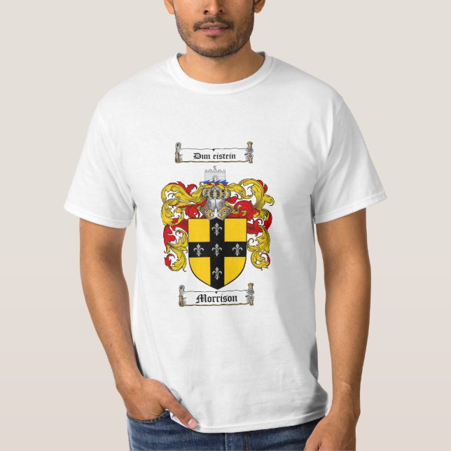Camiseta Crista da família de Morrison - brasão de Morrison (Frente)