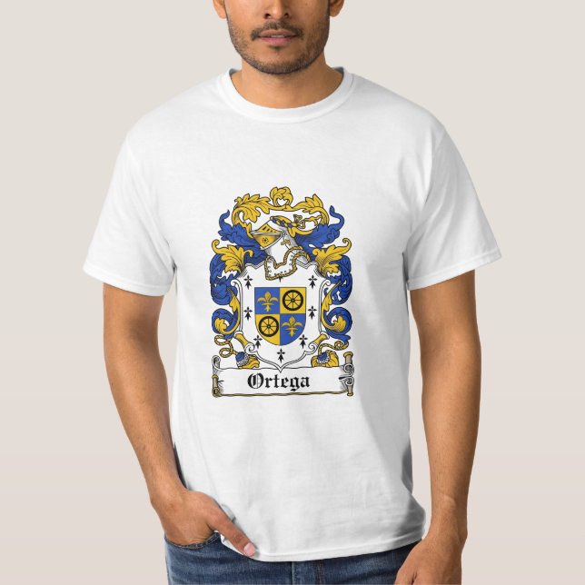Camiseta Crista da família de Ortega - brasão de Ortega (Frente)