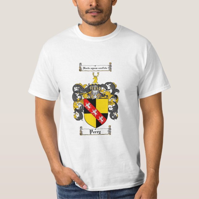 Camiseta Crista da família de Perry - brasão de Perry (Frente)