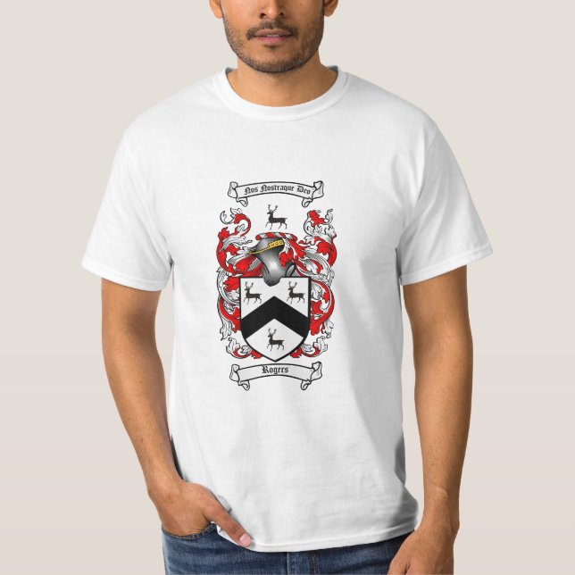 Camiseta Crista da família de Rogers - brasão de Rogers (Frente)