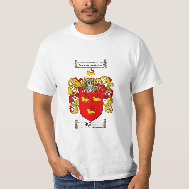 Camiseta Crista da família de Rowe - brasão de Rowe (Frente)