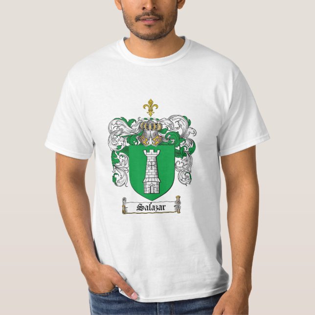 Camiseta Crista da família de Salazar - brasão de Salazar (Frente)