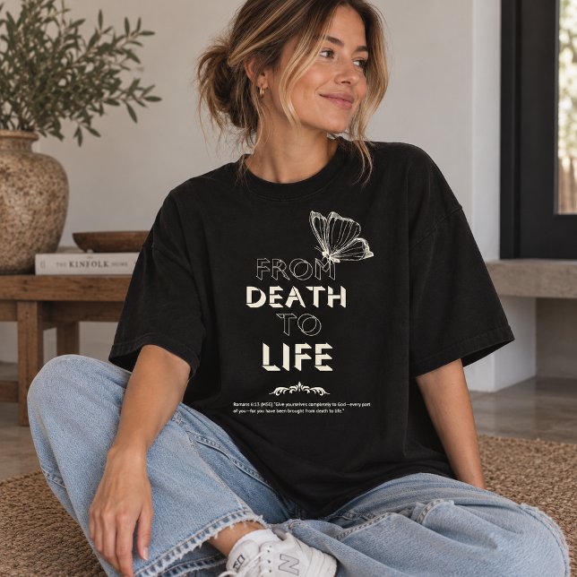 Camiseta Cristã Da Vida à Morte (Criador carregado)