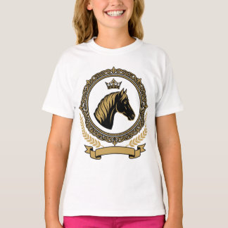 Camiseta Crista de Cavalo Real com Detalhes Dourados