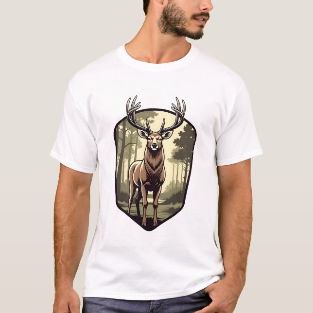 Camiseta Crista de Cervo do Hino da Floresta (Frente)