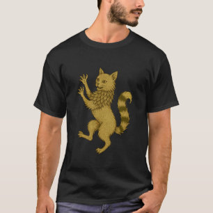Camiseta Crista de Gato Renascença Arte Fantasia Heráldica