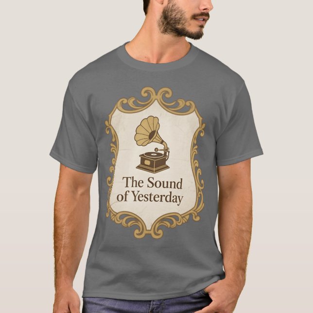 Camiseta Crista de Gramofone AntigoO Som de Ontem (Frente)