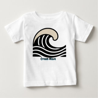 Camiseta Crista de Onda de Creme em Preto – Arte de Linha M