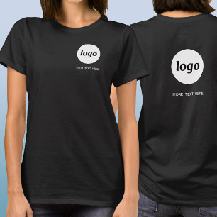 Camiseta Crista e parte de trás simples de logotipo e texto