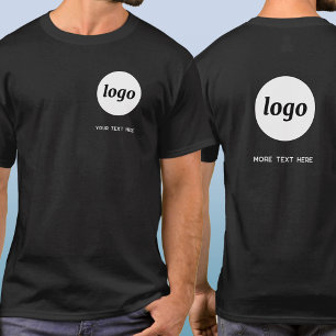 Camiseta Crista e parte de trás simples de logotipo e texto