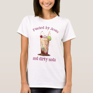 Camiseta Cristã 'Energizado por Jesus e Refrigeran