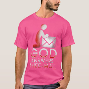 Camiseta cristã engraçada oração Deus responde Kn