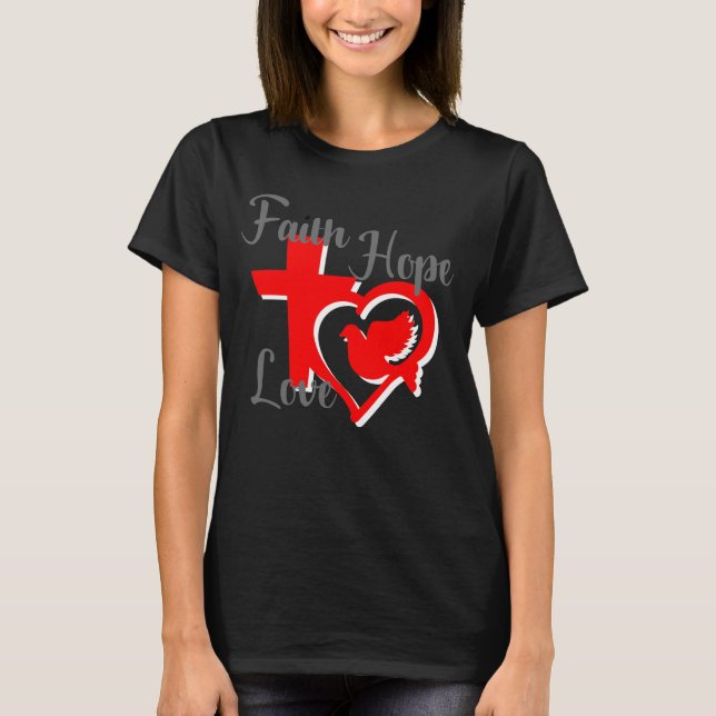 Camiseta Cristã Fé, Esperança e Amor (Frente)