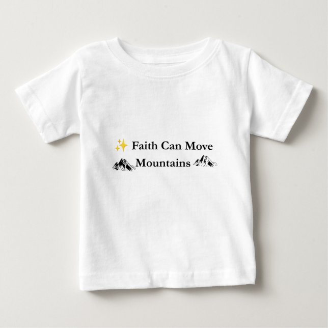 Camiseta Cristã Fé Pode Mover Montanhas (Frente)