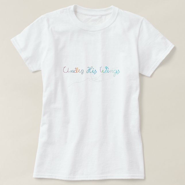 Camiseta Cristã feminina cita casual baseado na fé (Frente do Design)