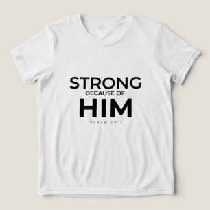 Camiseta Cristã Infantil Salmo 28:7 Forte Nele
