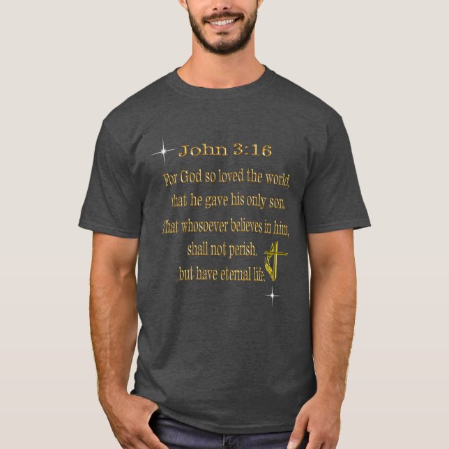 Camiseta cristã João 3:16 (Frente)
