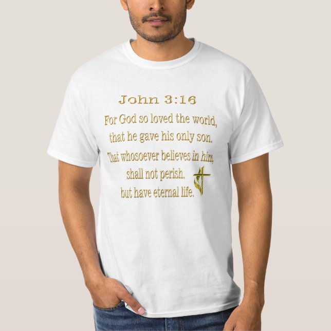 Camiseta cristã João 3:16 (Frente)