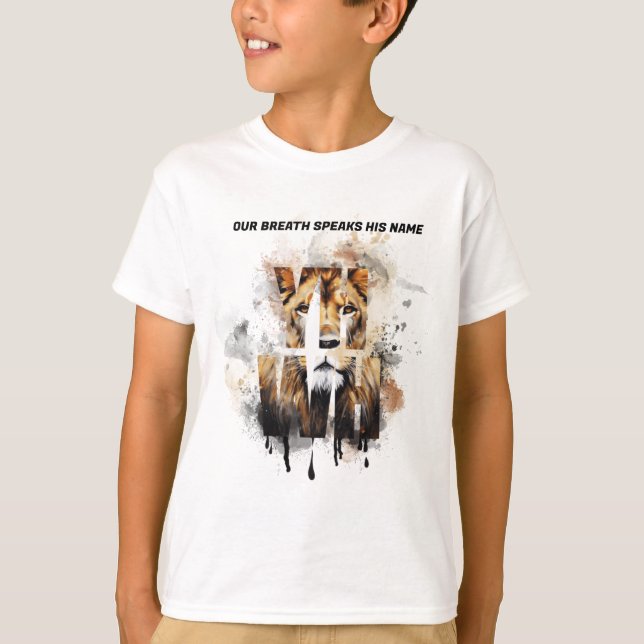Camiseta Cristã Leão YHWH (Frente)