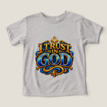 Camiseta Cristã Luxuosa 3D Dourada Eu Confio Em De
