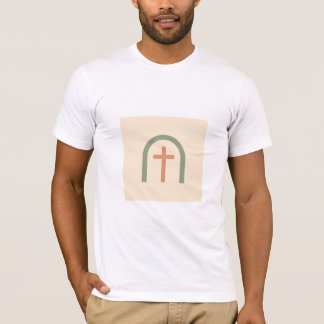 Camiseta Cristã Minimalista com Arco Pastel