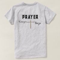 Camiseta Cristã Oração Muda as Coisas com Cruz