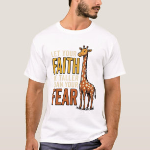 Camiseta Cristã Vintage Girafa Fé Sobre o Medo_1