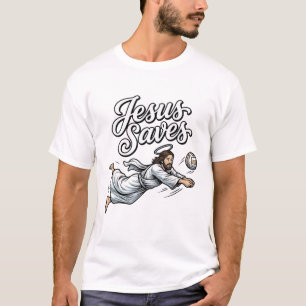 Camiseta Cristã Vintage Vôlei Jesus Salva