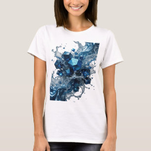 Camiseta Cristais de Água e Gelo Prateados que Chamam a Ate