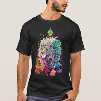Camiseta Cristais Esotéricos de Leão Ilustração Fofa  2