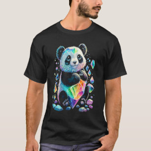Camiseta Cristais Esotéricos de Panda Ilustração Fofa  2