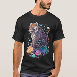 Camiseta Cristais Esotéricos de Tigre Ilustração Fofa  2