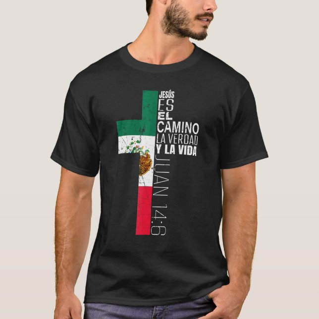 Camiseta Cristão Espanhol Jesus Bíblia Religiosa Verse Mexi (Frente)