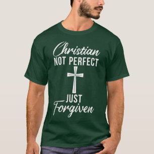 Camiseta Cristão não é perfeito apenas perdoado Jesus Deus 