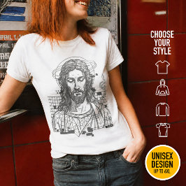 Camiseta Cristão Onda de Cristo Grade Anaglifo Jesus Cristo